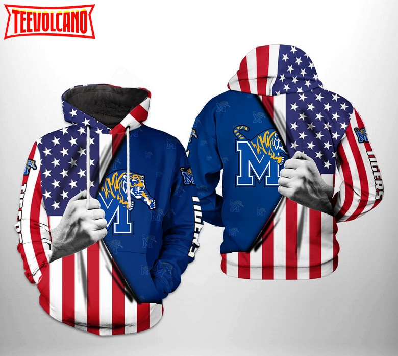 Memphis Tigers NCAA US Flag 3D Printed Hoodie