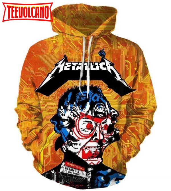 Metallica Yellow 3D Printed Hoodie