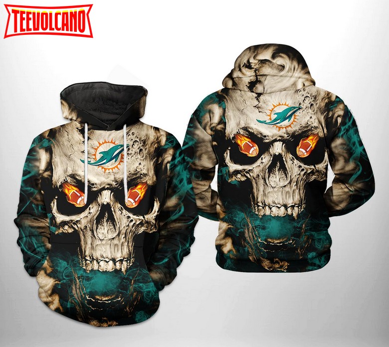 Miami Dolphins NFL Skull Team 3D Printed Hoodie