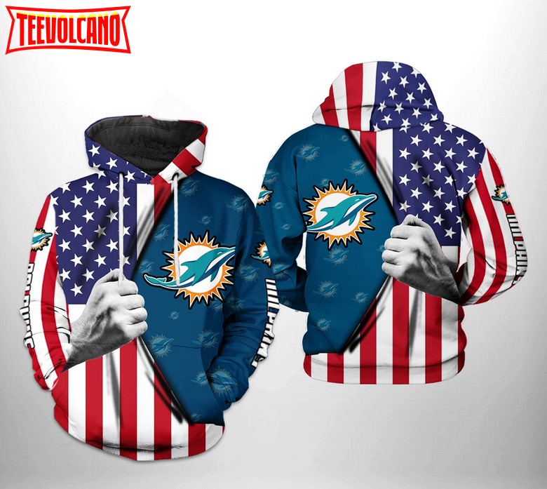 Miami Dolphins NFL US Flag Team 3D Printed Hoodie