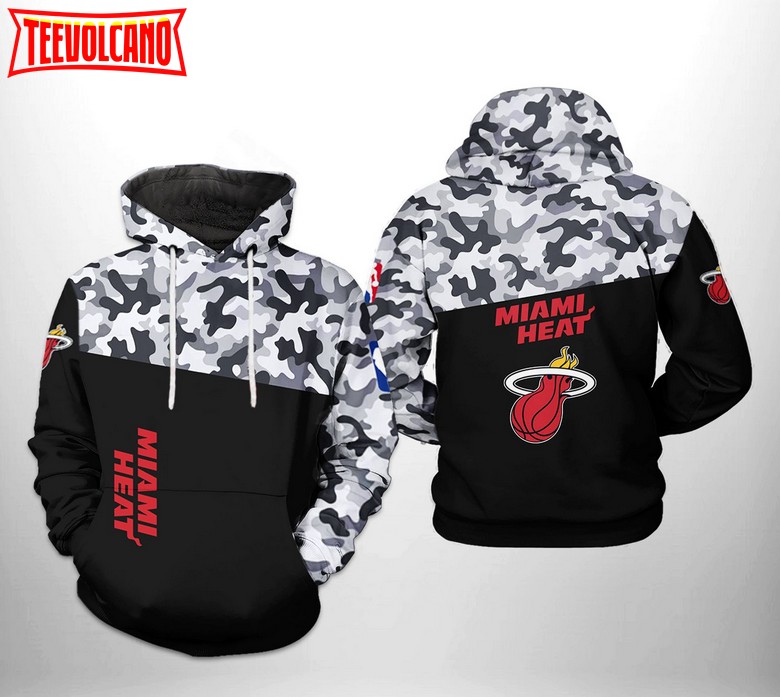 Miami Heat NBA Camo Veteran Team 3D Printed Hoodie