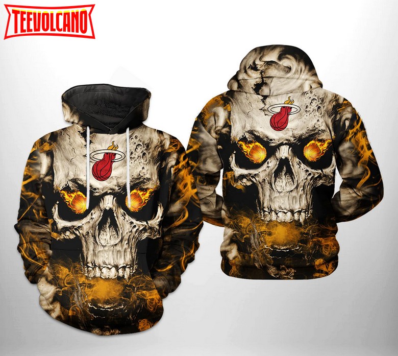 Miami Heat NBA Skull 3D Printed Hoodie