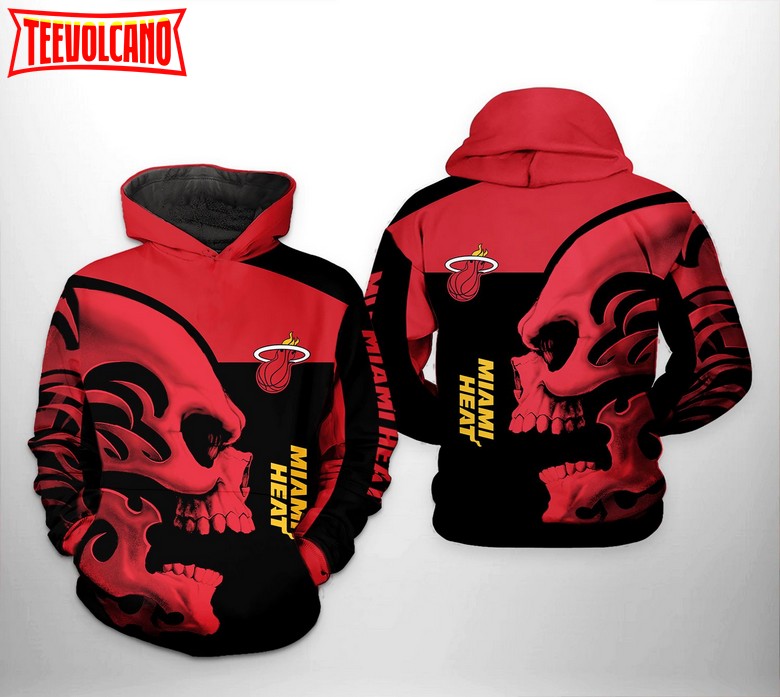 Miami Heat NBA Skull Team 3D Printed Hoodie