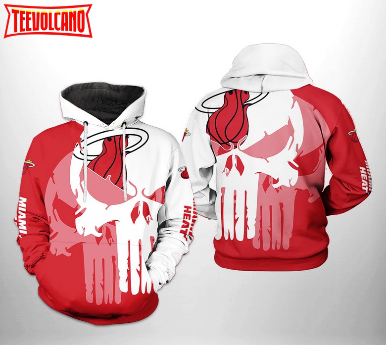 Miami Heat NBA Team Skull 3D Printed Hoodie