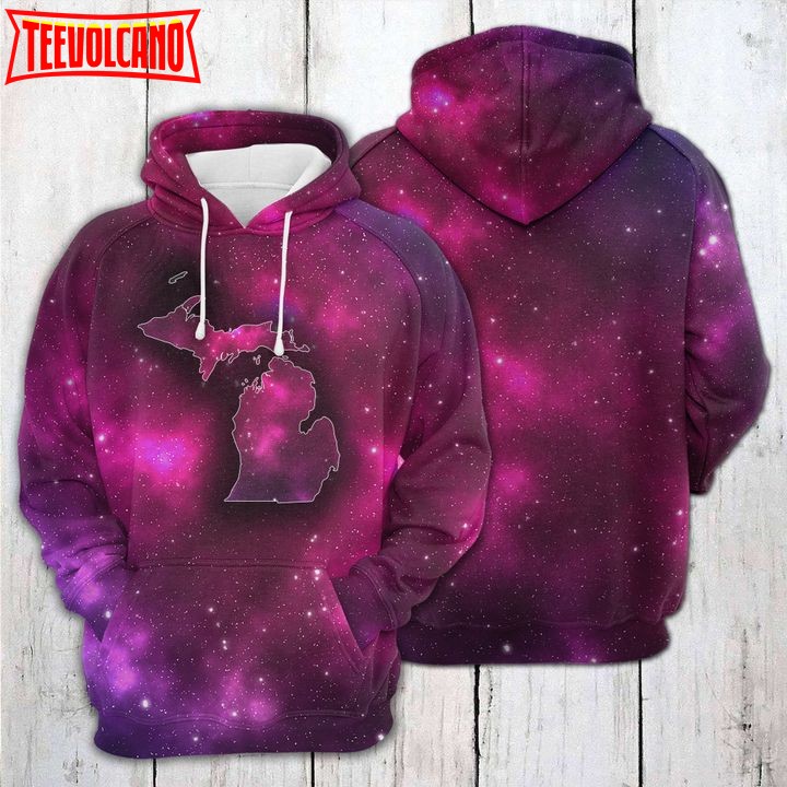 Michigan Purple Galaxy 3D Printed Hoodie