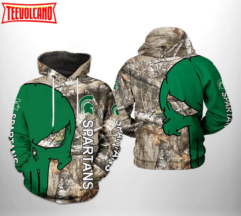 Michigan State Spartans NCAA Camo Veteran Hunting 3D Printed Hoodie