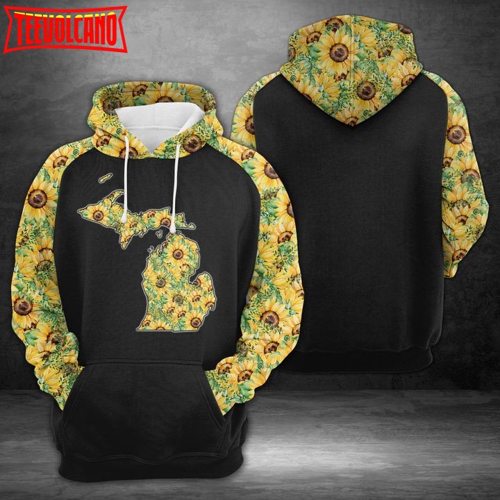 Michigan Sunflower 3D Printed Hoodie