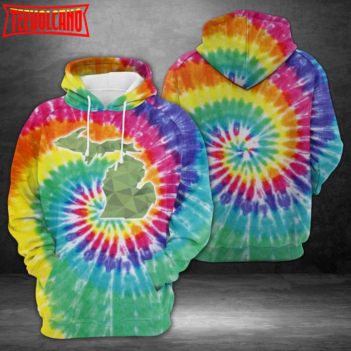 Michigan Tie Dye 3D Printed Hoodie