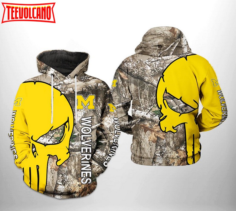 Michigan Wolverines NCAA Camo Veteran Hunting 3D Printed Hoodie