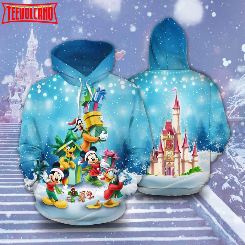 Mickey And Friends Christmas Art 3D Printed Hoodie