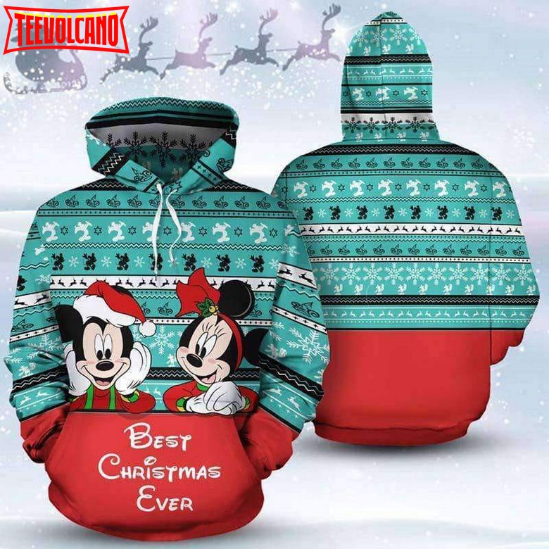 Mickey And Minnie Best Christmas Ever 3D Printed Hoodie