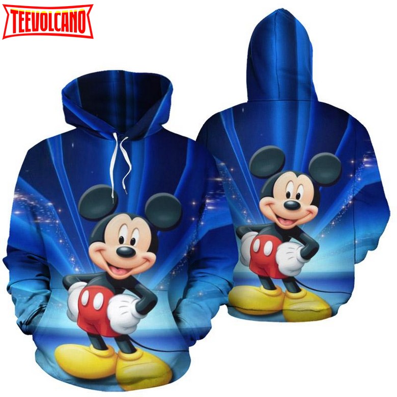 Mickey Blue All Over Print 3D Printed Hoodie