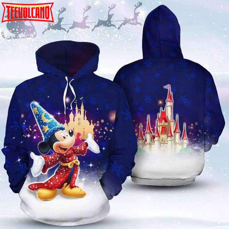 Mickey Fantasia Disney Castle 3D Printed Hoodie