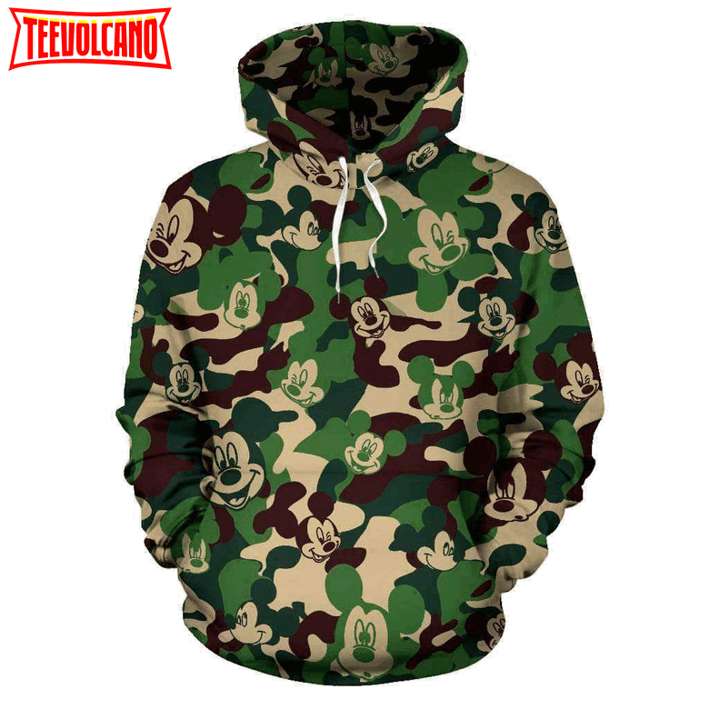 Mickey Head Pattern Camo 3D Printed Hoodie