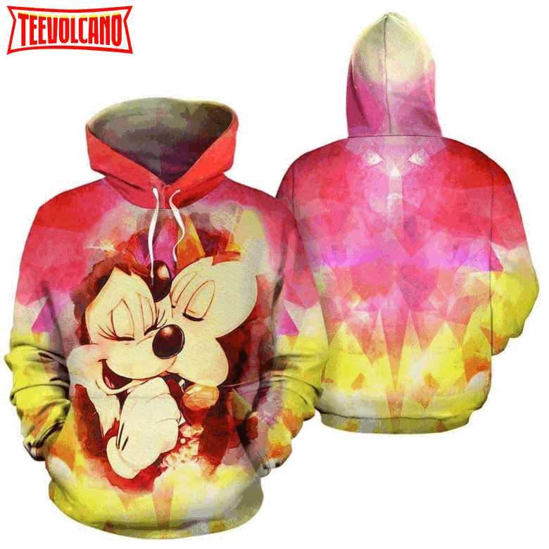 Mickey Kiss Minnie 3D Printed Hoodie