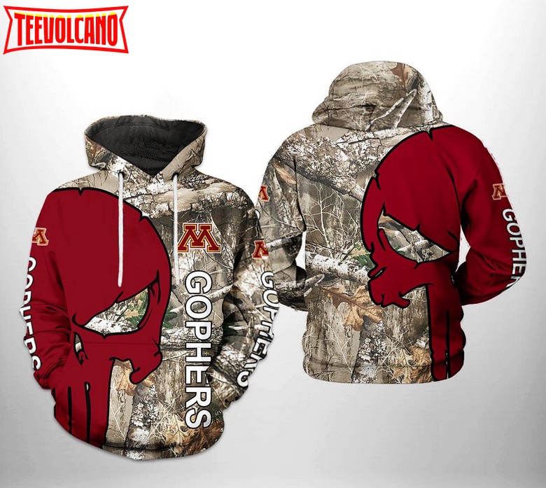 Minnesota Golden Gophers NCAA Camo Veteran Hunting 3D Printed Hoodie