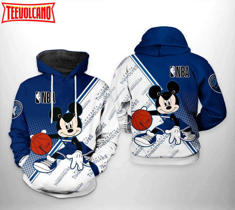 Minnesota Timberwolves NBA Mickey 3D Printed Hoodie