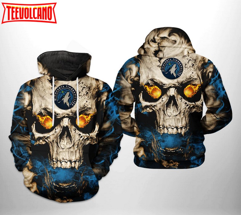 Minnesota Timberwolves NBA Skull 3D Printed Hoodie