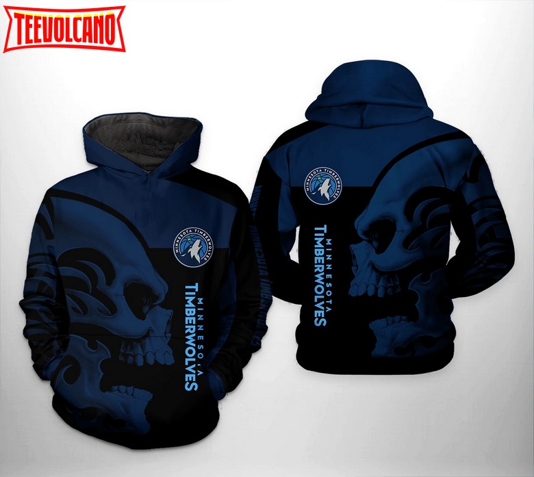 Minnesota Timberwolves NBA Skull Team 3D Printed Hoodie