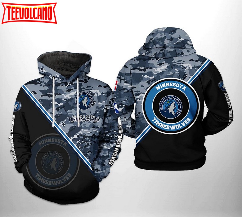 Minnesota Timberwolves NBA US Camo Team 3D Printed Hoodie