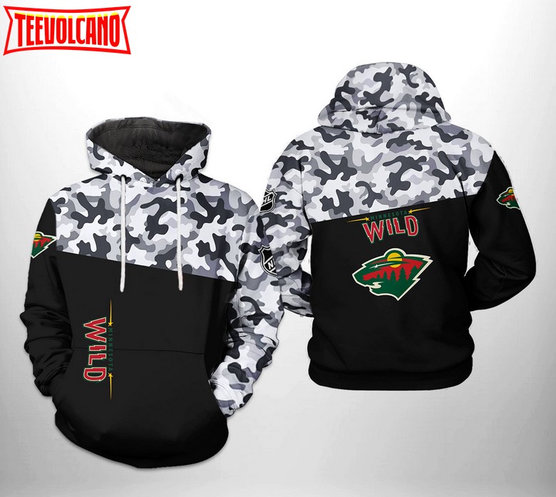 Minnesota Wild NHL Camo Veteran 3D Printed Hoodie