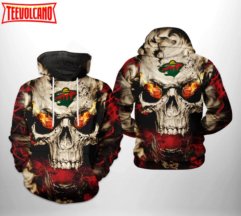 Minnesota Wild NHL Skull 3D Printed Hoodie