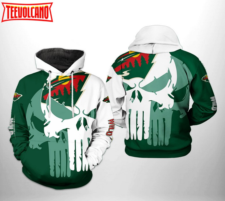 Minnesota Wild NHL Team Skull 3D Printed Hoodie