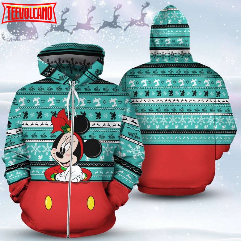 Minnie Cute Christmas Pattern 3D Printed Hoodie