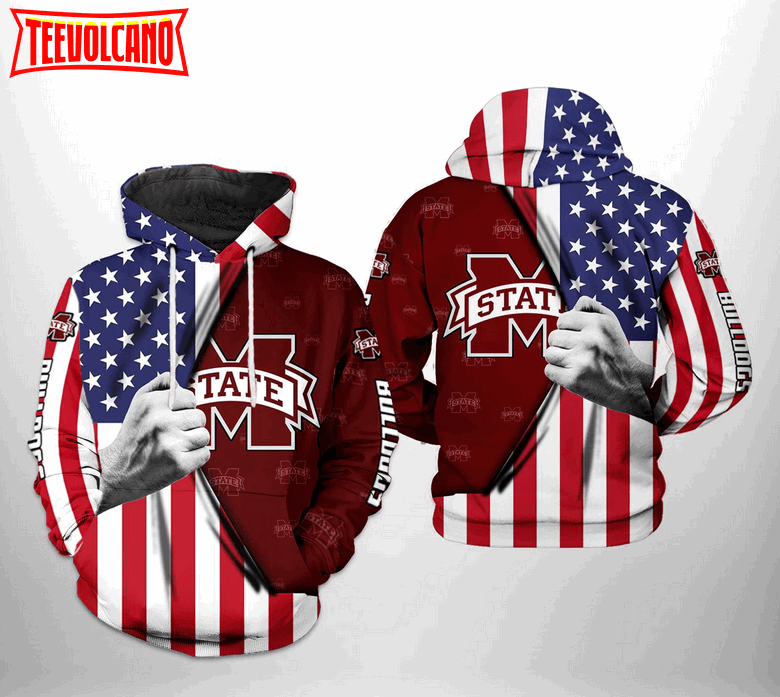 Mississippi State Bulldogs NCAA US Flag 3D Printed Hoodie