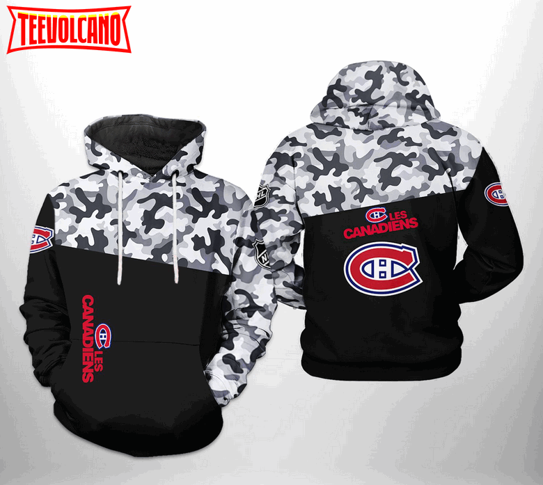 Montral Canadiens NHL Camo Veteran 3D Printed Hoodie