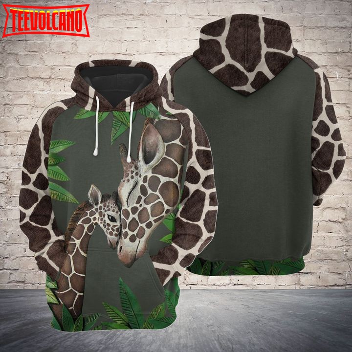 Mothers Love Giraffe 3D Printed Hoodie