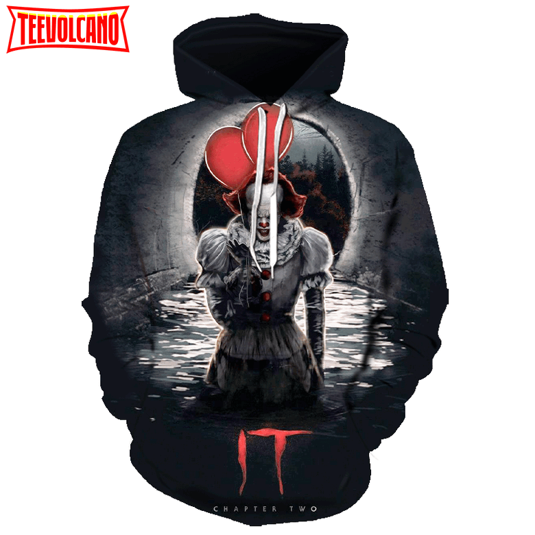 Movie It Pennywise Clown Stephen King 3D Printed Hoodie