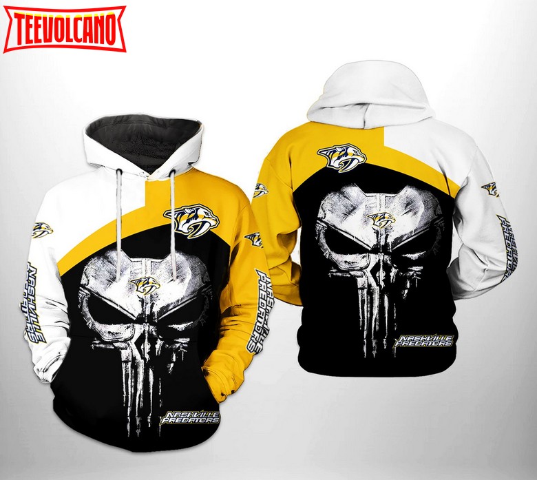 Nashville Predators NHL Skull Punisher 3D Printed Hoodie