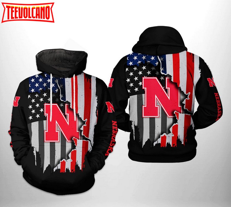 Nebraska Cornhuskers NCAA US Flag 3D Printed Hoodie