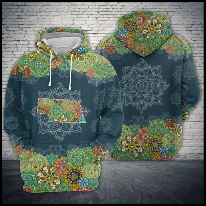 Nebraska Floral Mandala 3D Printed Hoodie