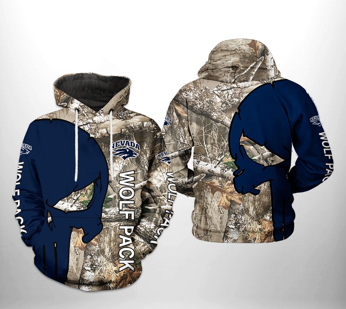 Nevada Wolf Pack NCAA Camo Veteran Hunting 3D Printed Hoodie