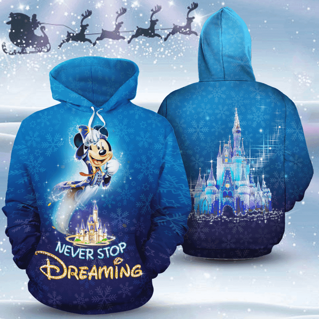 Never Stop Dreaming Mickey Art 3D Printed Hoodie