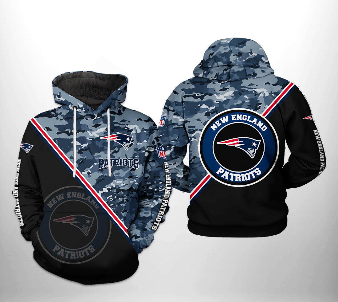 New England Patriots NFL Camo Team 3D Printed Hoodie