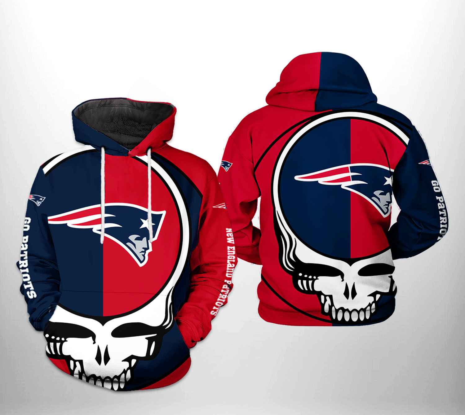 New England Patriots NFL Grateful Dead 3D Printed Hoodie