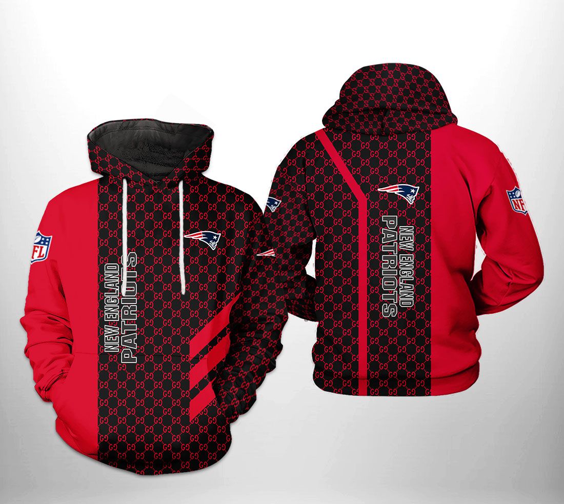 New England Patriots NFL Team Pattern Mix 3D Printed Hoodie