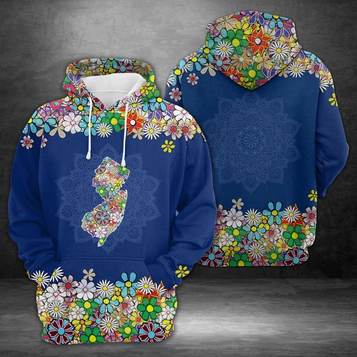 New Jersey Flower 3D Printed Hoodie