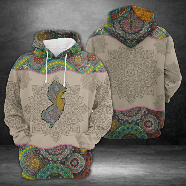 New Jersey Mandala 3D Printed Hoodie