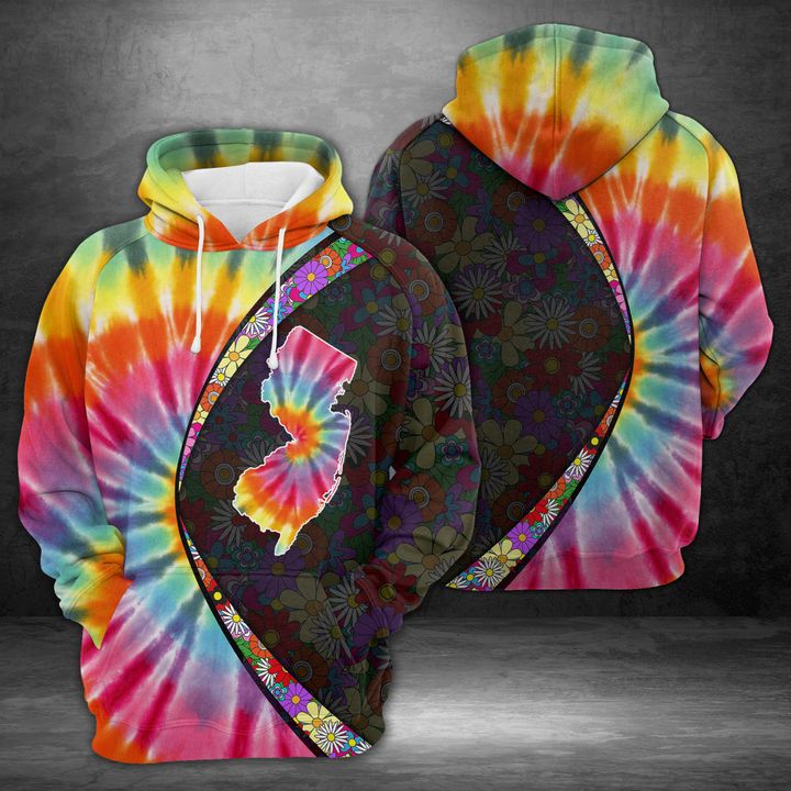 New Jersey Tie Dye 3D Printed Hoodie