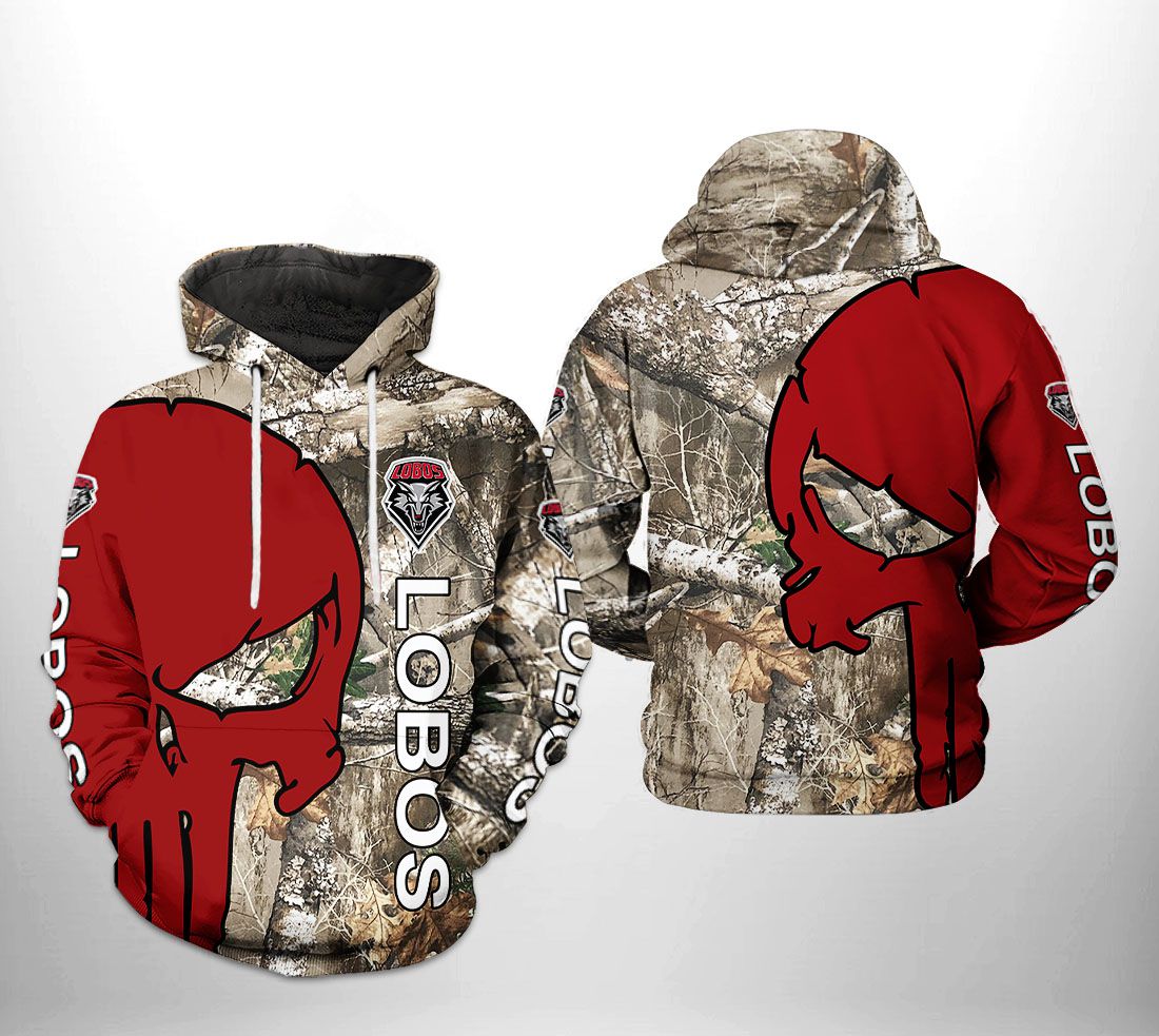 New Mexico Lobos NCAA Camo Veteran Hunting 3D Printed Hoodie