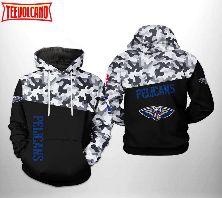 New Orleans Pelicans NBA Camo Veteran Team 3D Printed Hoodie