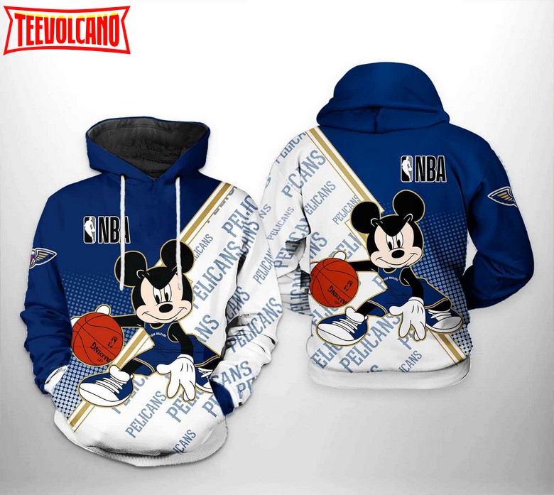 New Orleans Pelicans NBA Mickey 3D Printed Hoodie