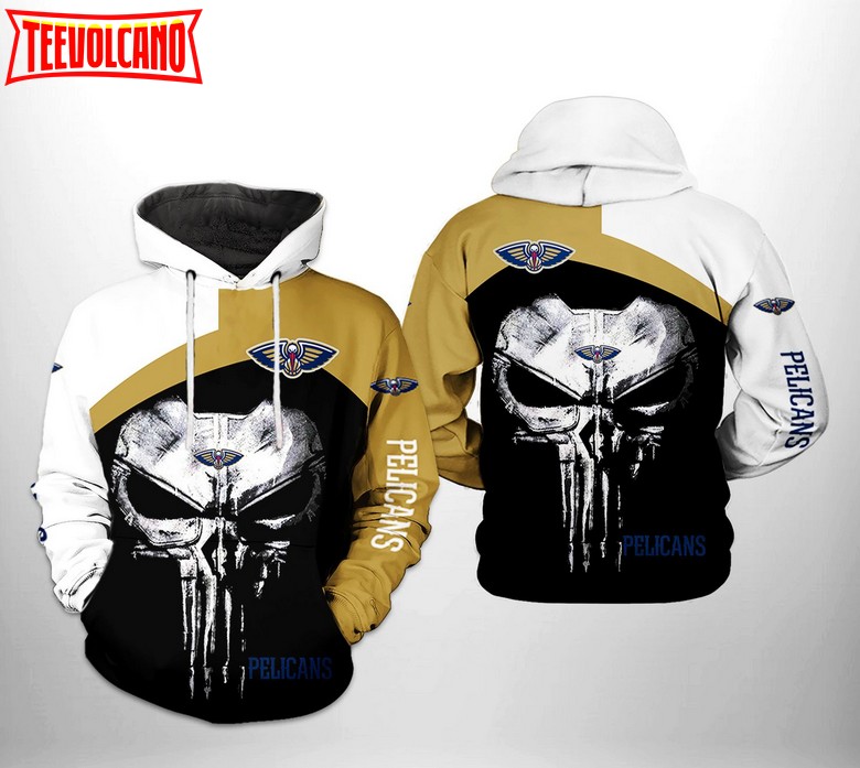 New Orleans Pelicans NBA Skull Punisher Team 3D Printed Hoodie