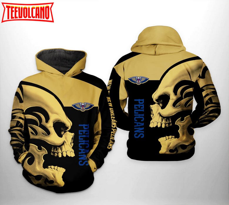 New Orleans Pelicans NBA Skull Team 3D Printed Hoodie