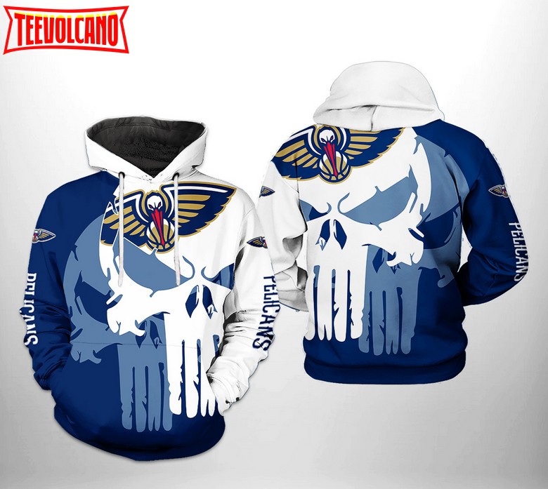 New Orleans Pelicans NBA Team Skull 3D Printed Hoodie