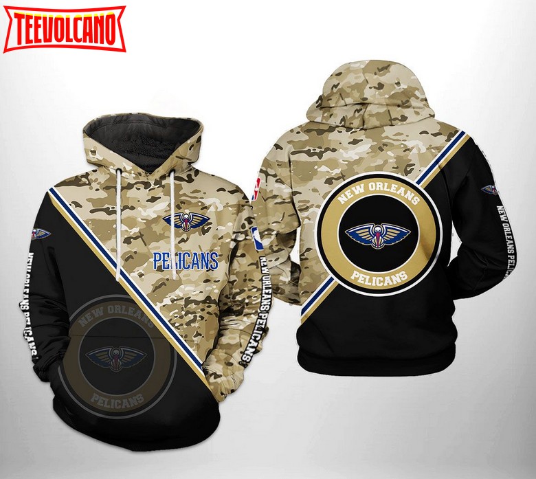 New Orleans Pelicans NBA US Camo Team 3D Printed Hoodie